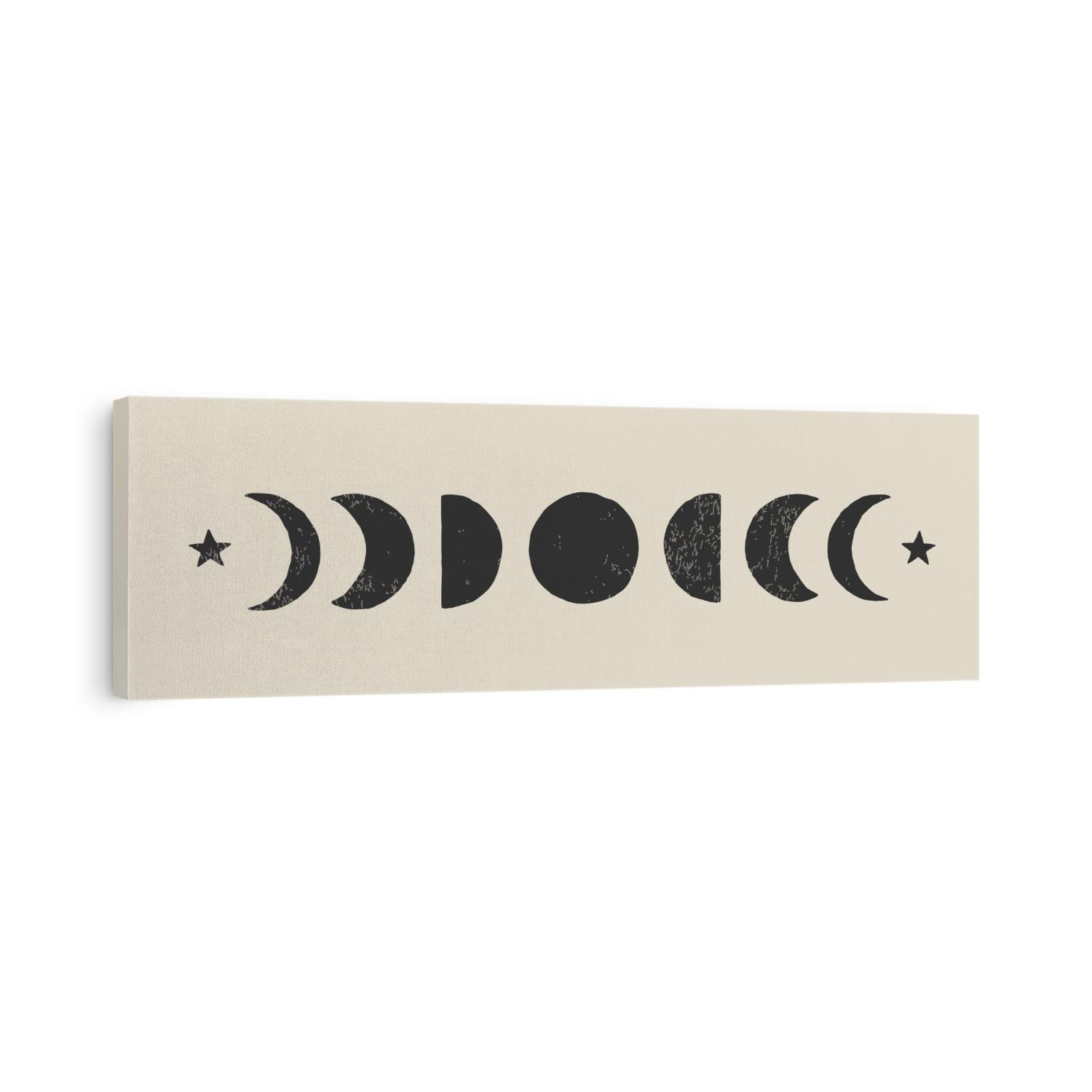 Trendy Moon Phases abstract contemporary aesthetic banner, wall art decor, mid century modern minimalist art print background, organic shapes, magic concept