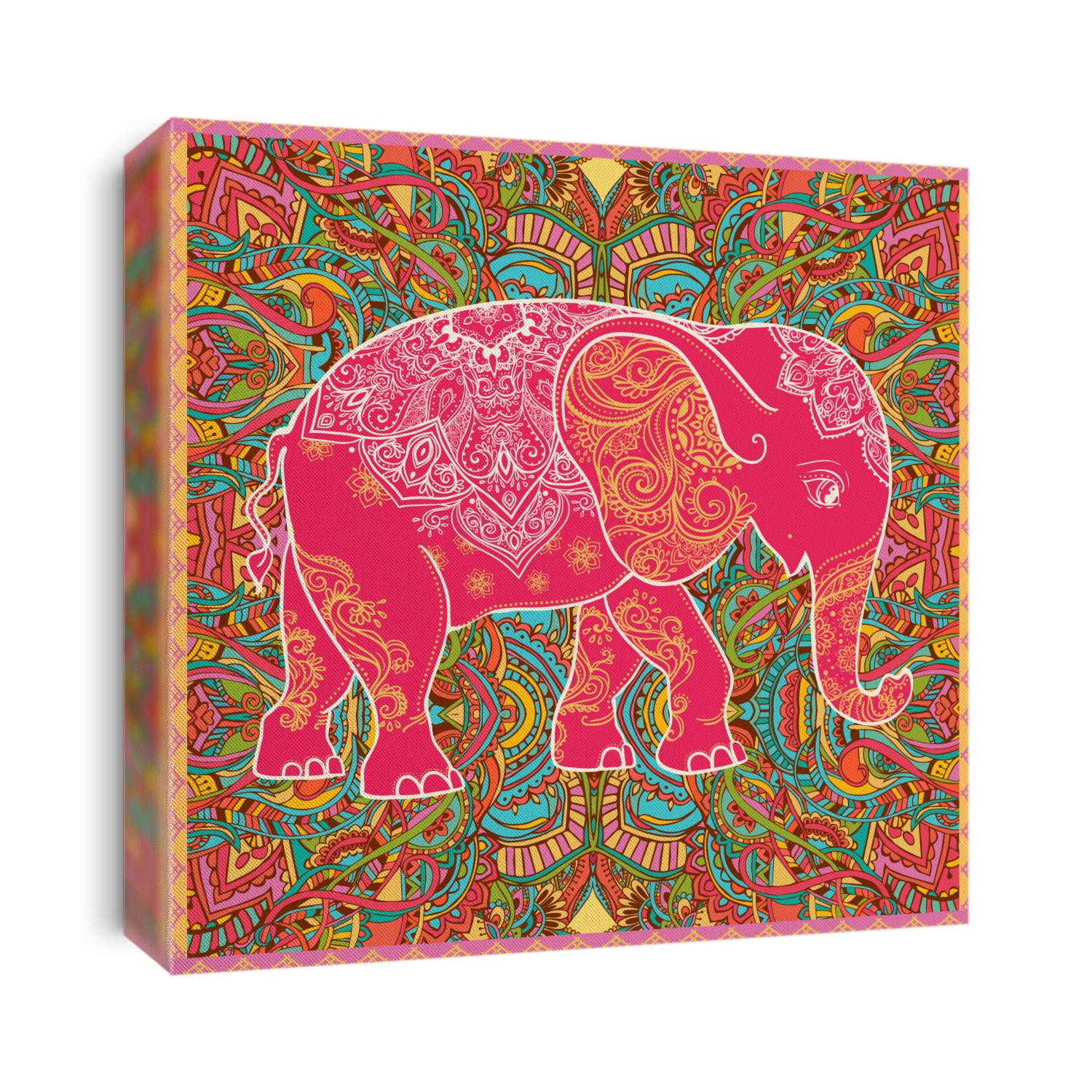 Greeting Beautiful card with Elephant. Elephant Illustration for design, pattern, textiles. Hand drawn map with Elephant. Use for children's clothes, pajamas, web sites pattern extile print texture