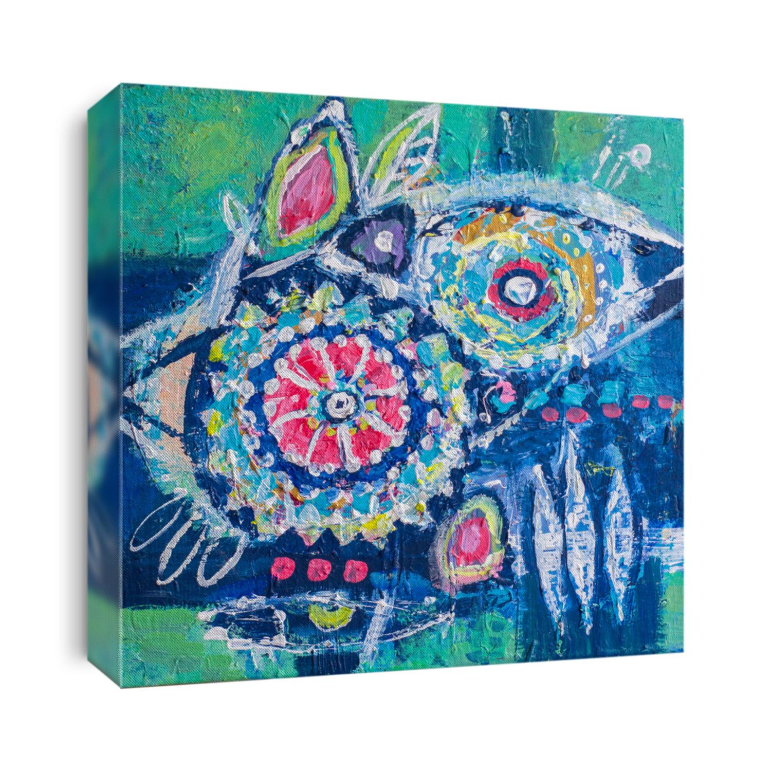 Hand drawn acrylic painting. Abstract art background. Acrylic painting on canvas. Color texture. Fragment of artwork. Brushstrokes of paint. Modern art. Contemporary art. Colorful canvas. Close up.