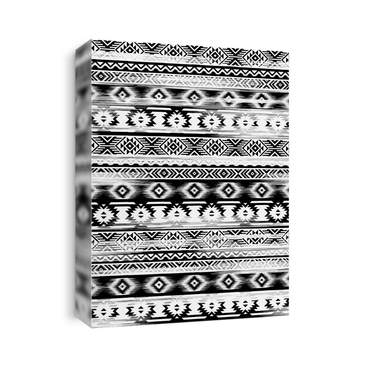 black and white tribal vector seamless embroidery pattern. aztec abstract geometric art print grunge. Ethnic vector background. Wallpaper, cloth design, fabric, tissue, cover, cotton, textile template