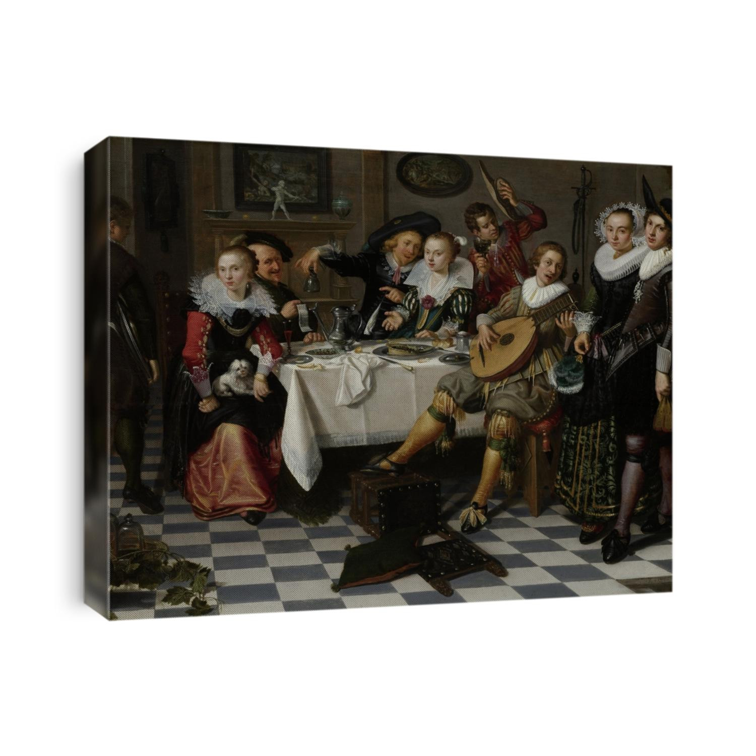 Merry Company By Isack Elyas 1629 Dutch Painting Oil On Panel 