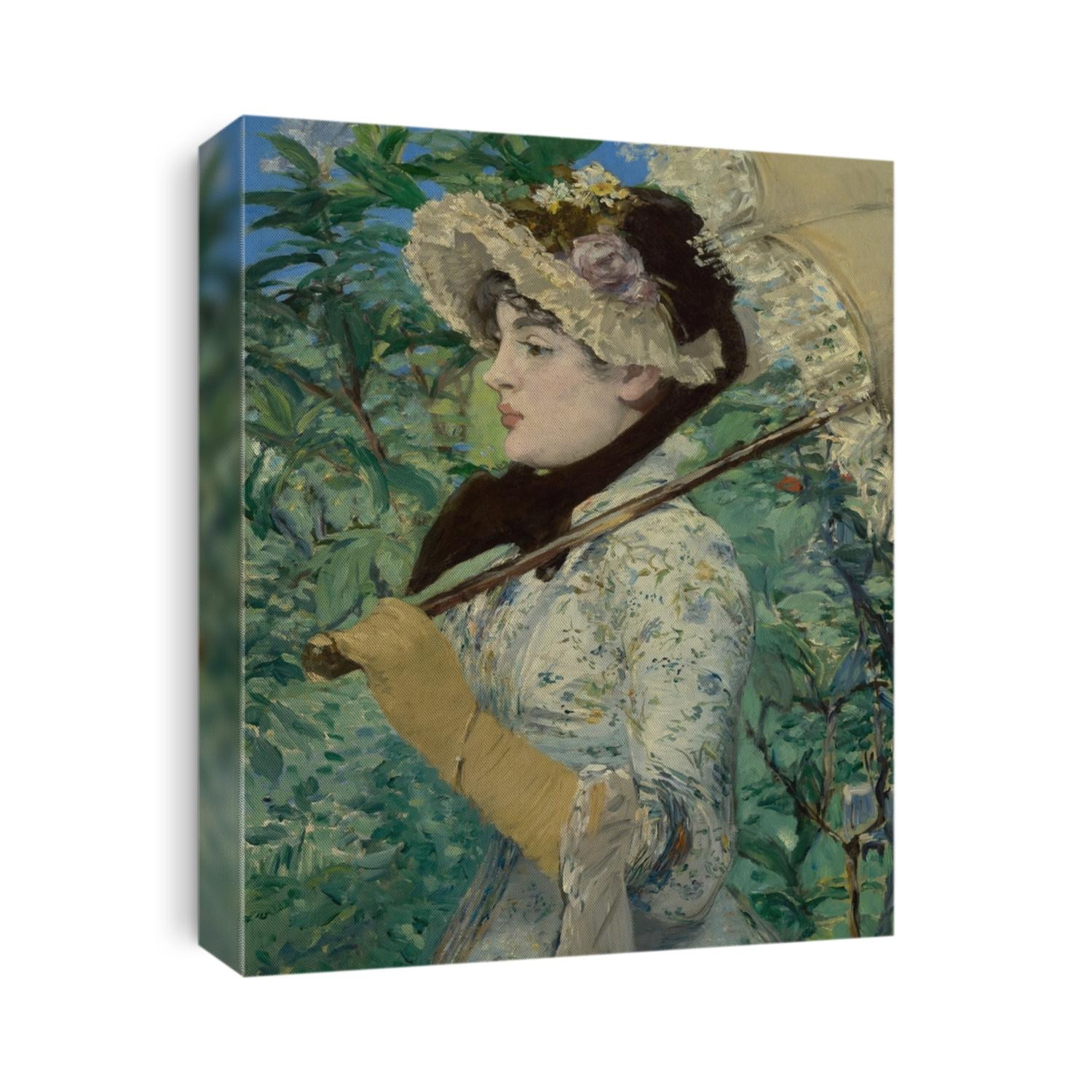 Jeanne (Spring), by Edouard Manet, 1881, French painting, oil on canvas. Portrait of aspiring Parisian actress, Jeanne Demarsy, as the embodiment of Spring. The painting was accepted into the Paris S