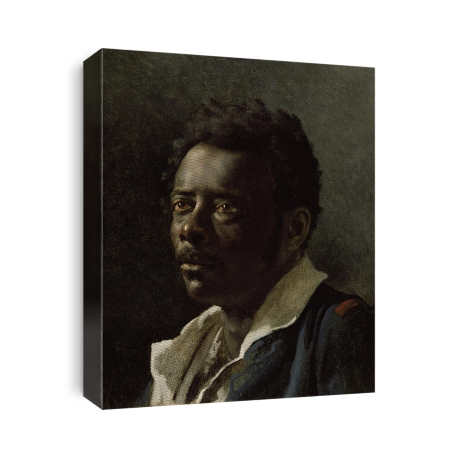 Study of a Model, by Theodore Gericault, 1818-19, French painting, oil on canvas. Portrait of an African man was a study for Gericault's most famous painting, 'The Raft of the Medusa', 1819. The sitt