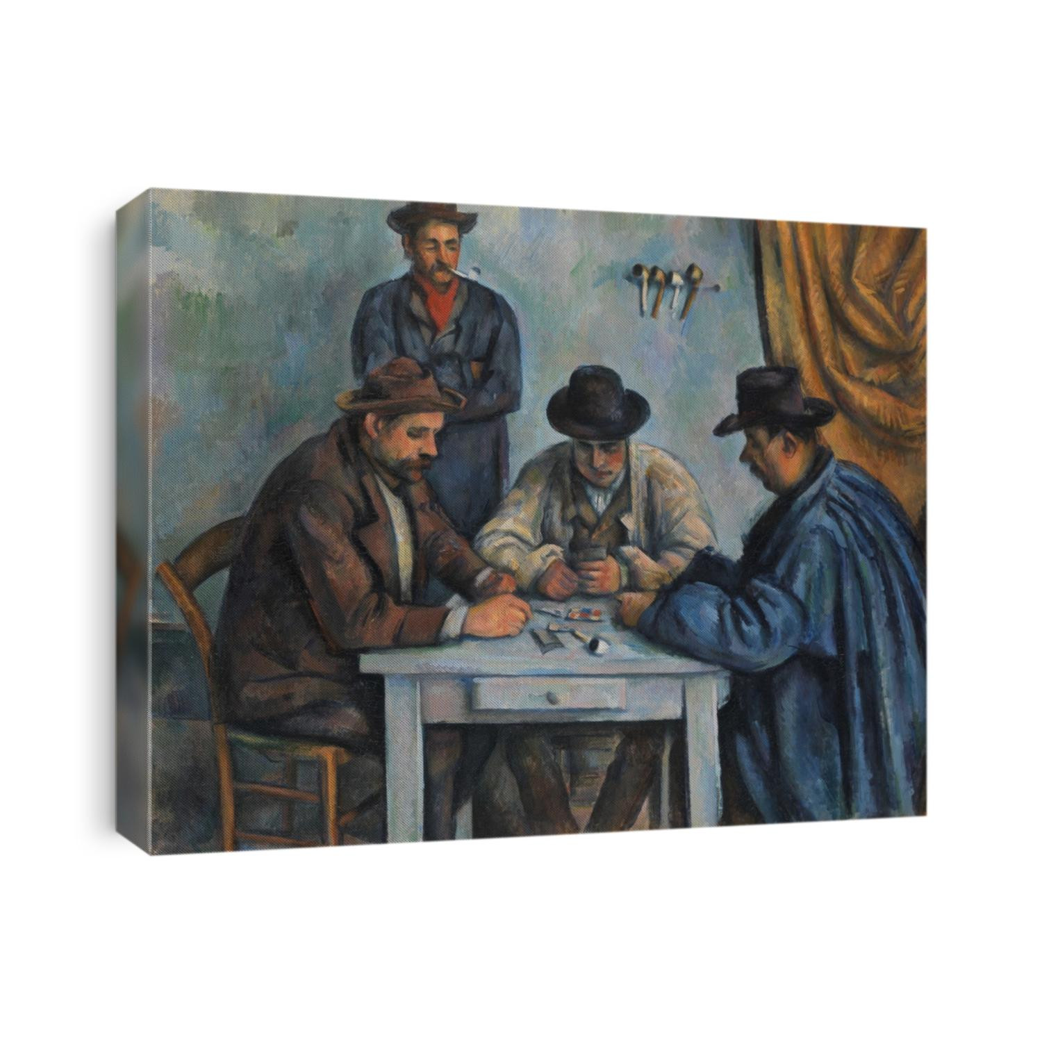 The Card Players, by Paul Cezanne, 1890-92, French Post-Impressionist painting, oil on canvas. This is believed to be the first of five paintings Cezanne made of peasants playing cards