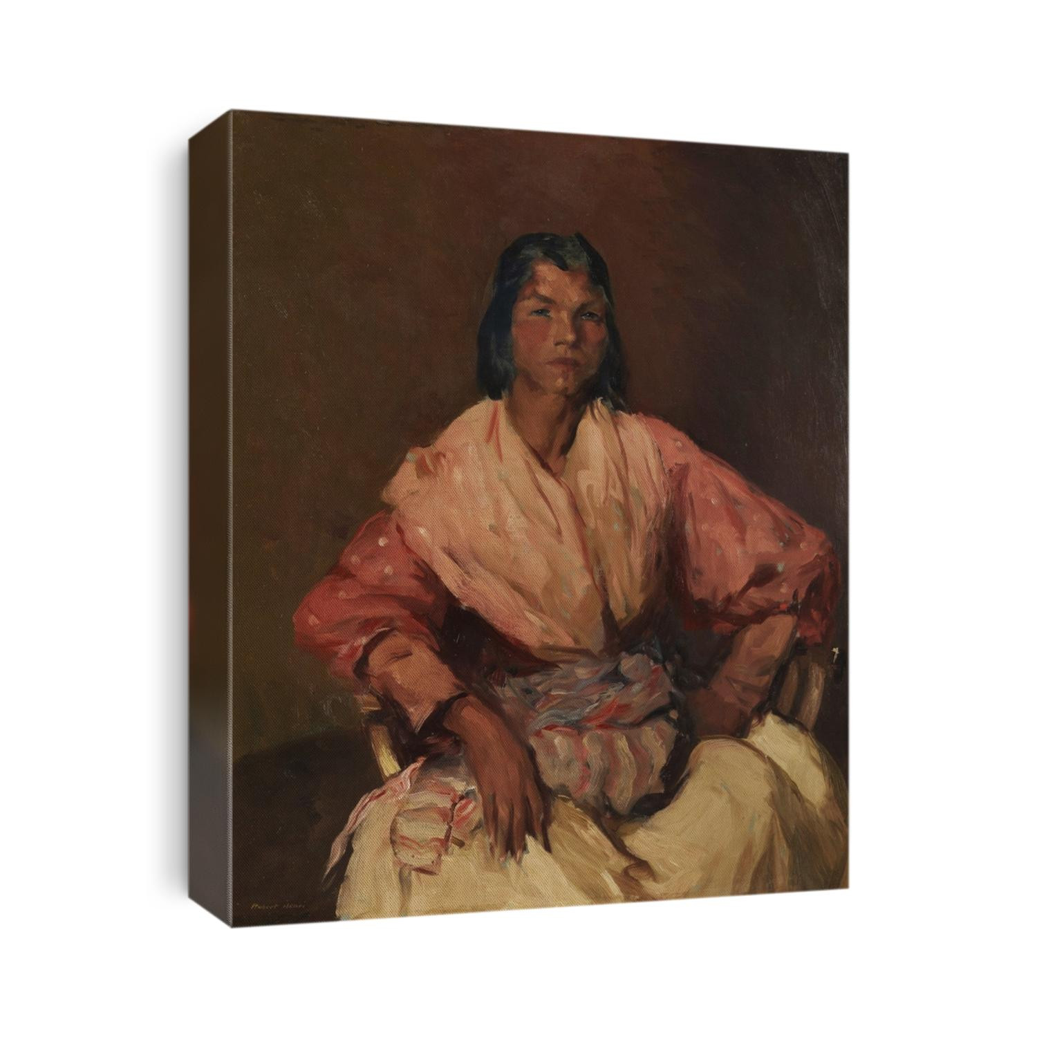 THE SPANISH GYPSY, by Robert Henri, 1912, American painting, oil on canvas. Portrait of a Gypsy who lived on the outskirts of Madrid. Henri showed the canvas at the historic 1913 Armory Show in New Yo