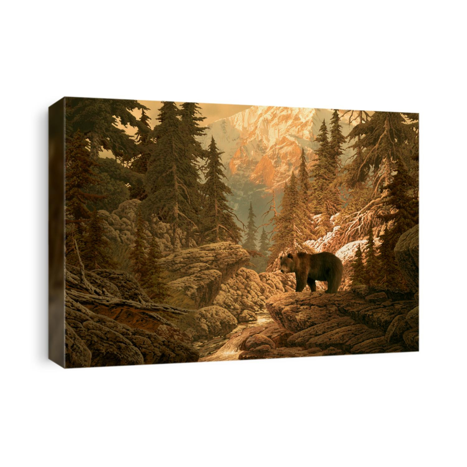 Bear in the Rocky Mountains / Image from an original 14x24 painting by Larry Jacobsen. / AF-064