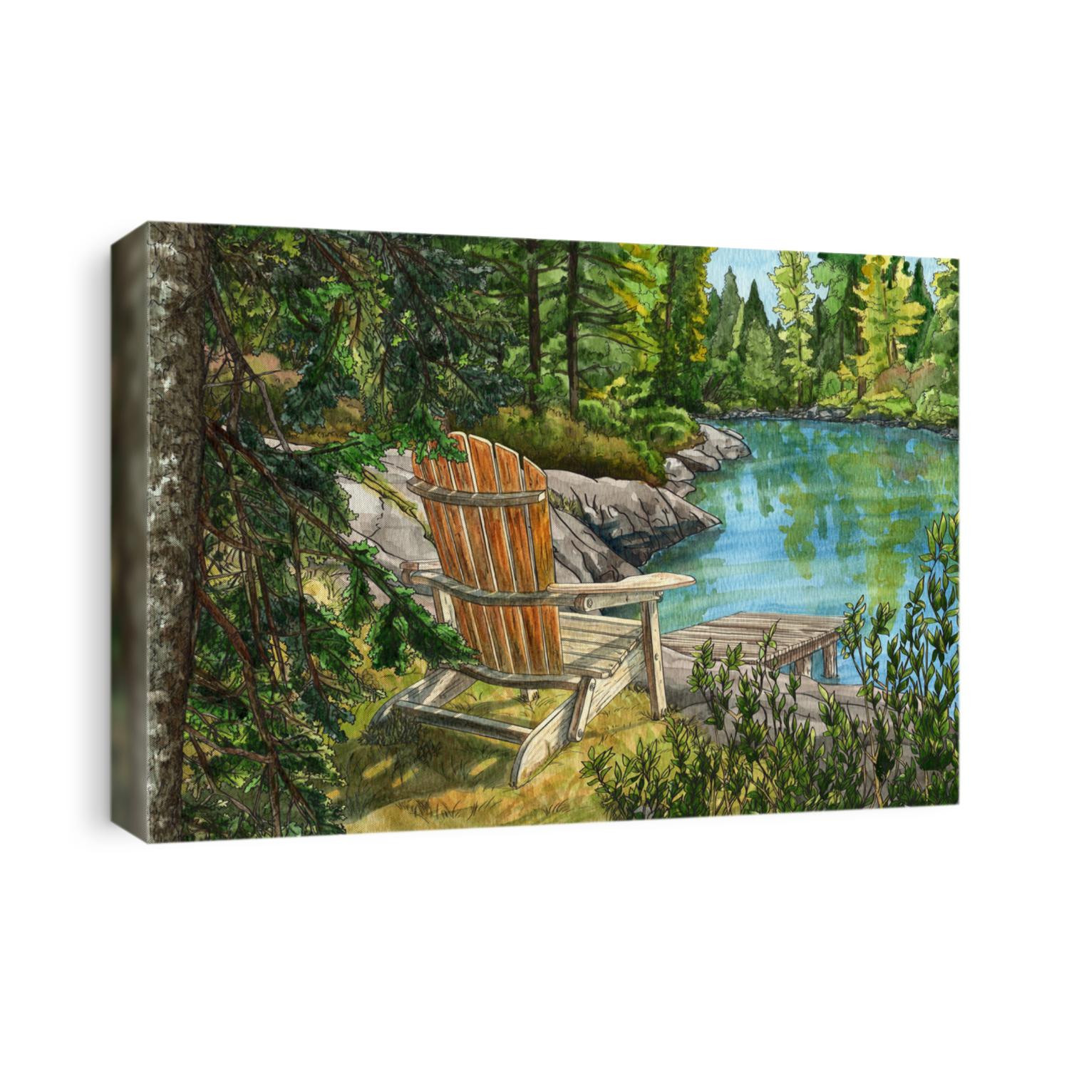 illustration of lake scene