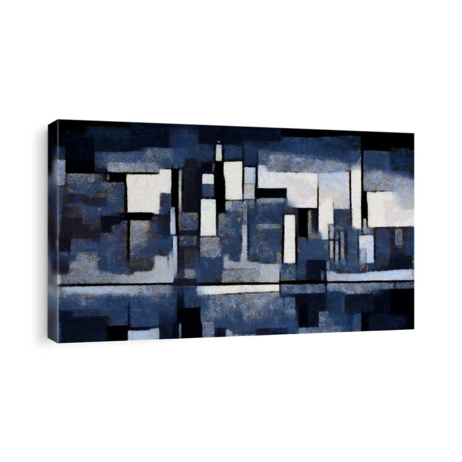 Primitive cubism. The minimalist story in vivid colours. Modern pop art Made in oil on canvas in the style of Piet Mondrian. Suitable for the concept of interior design or wall poster.