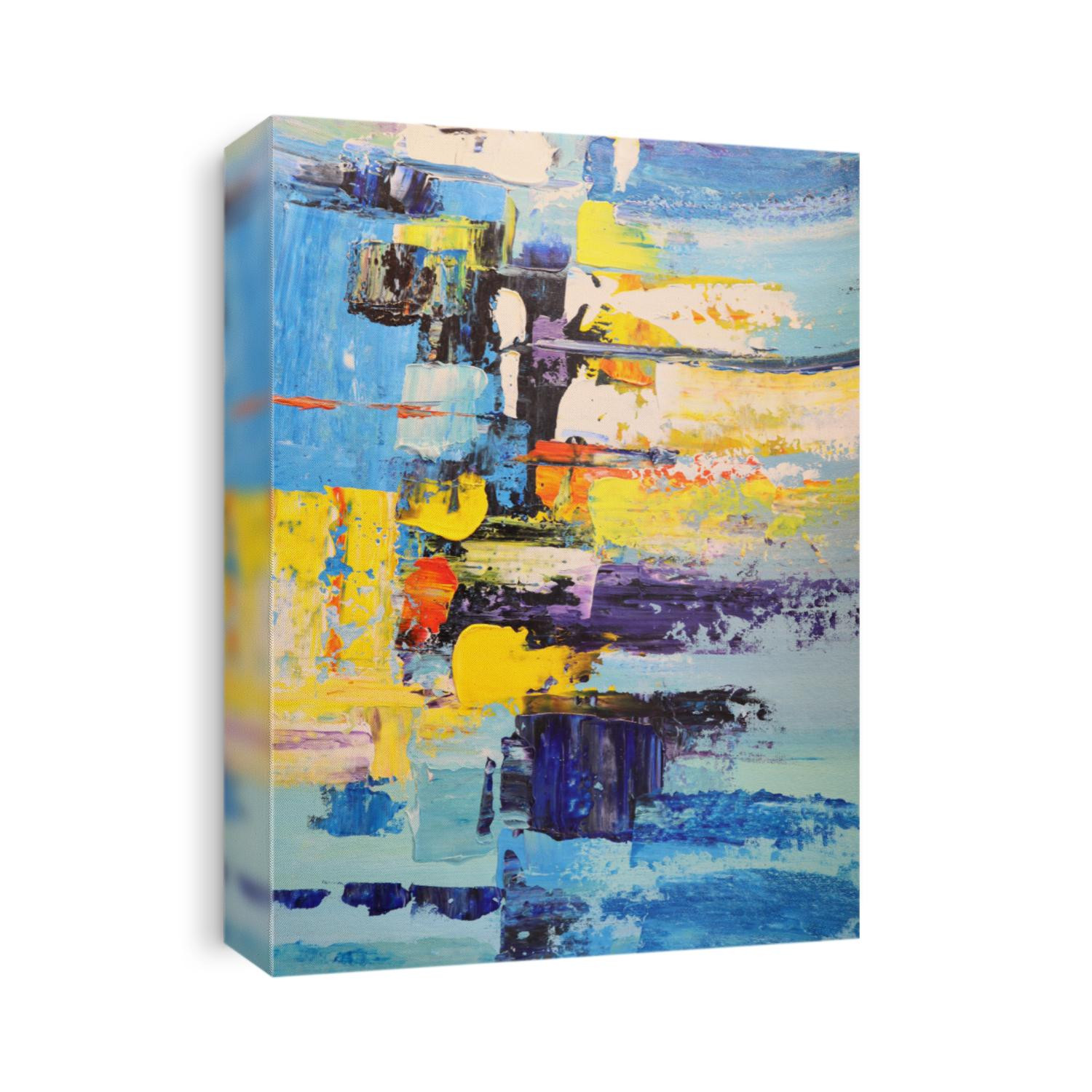 Hand drawn oil painting. Abstract art background. Oil painting on canvas. Color texture. Fragment of artwork. Spots of paint. Brushstrokes of paint. Modern art. Contemporary art. Colorful canvas.