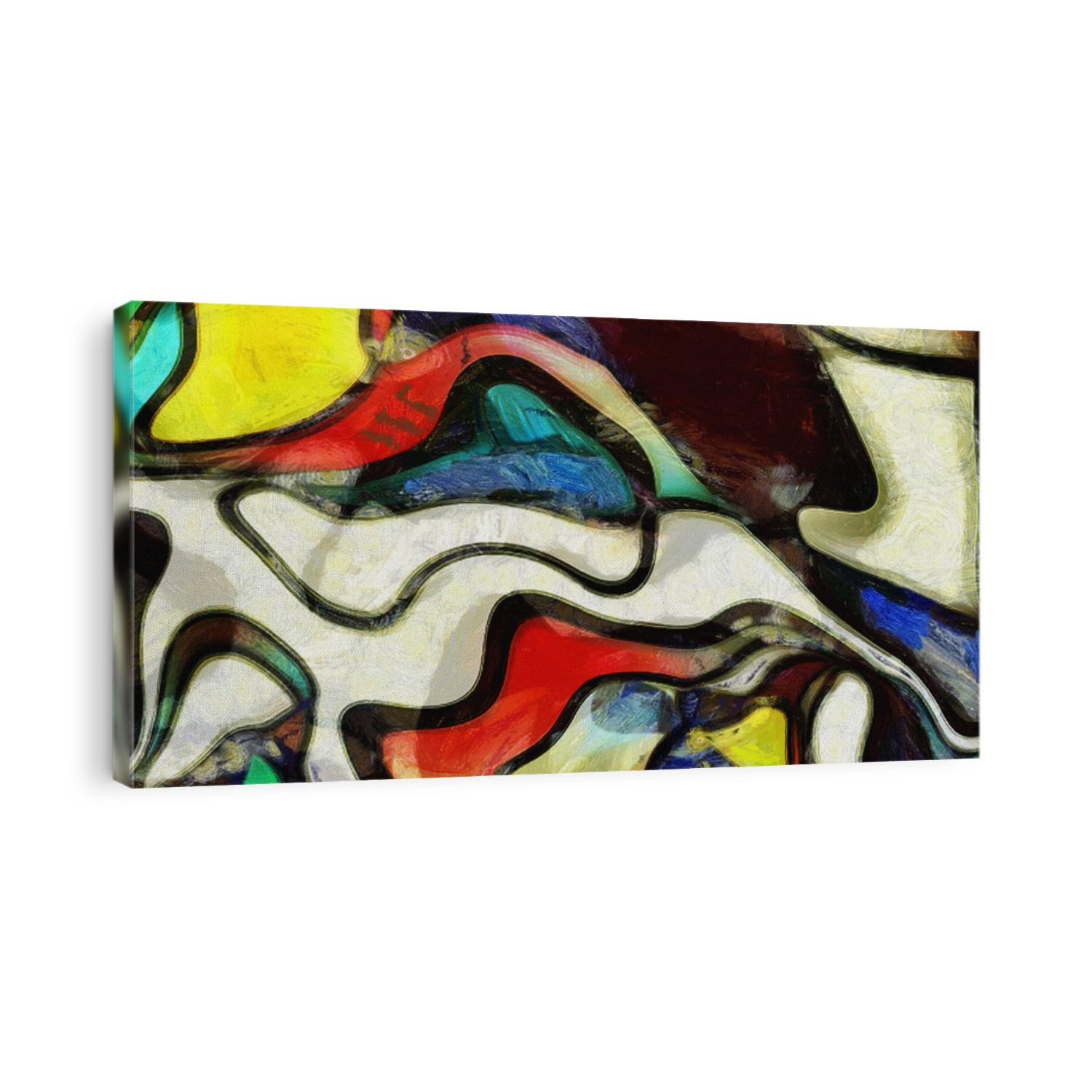 Swirling Shapes, Color and Lines. Mondrian style.