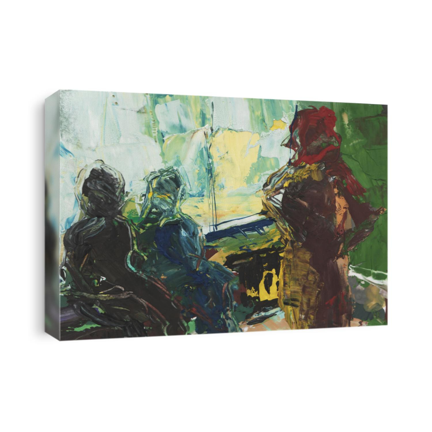 Bright multi-colored painting, contemporary art. Gouache acrylic tempera paint, abstract texture hand drawn gradient background for your design. blue gray red green white ocher brown yell