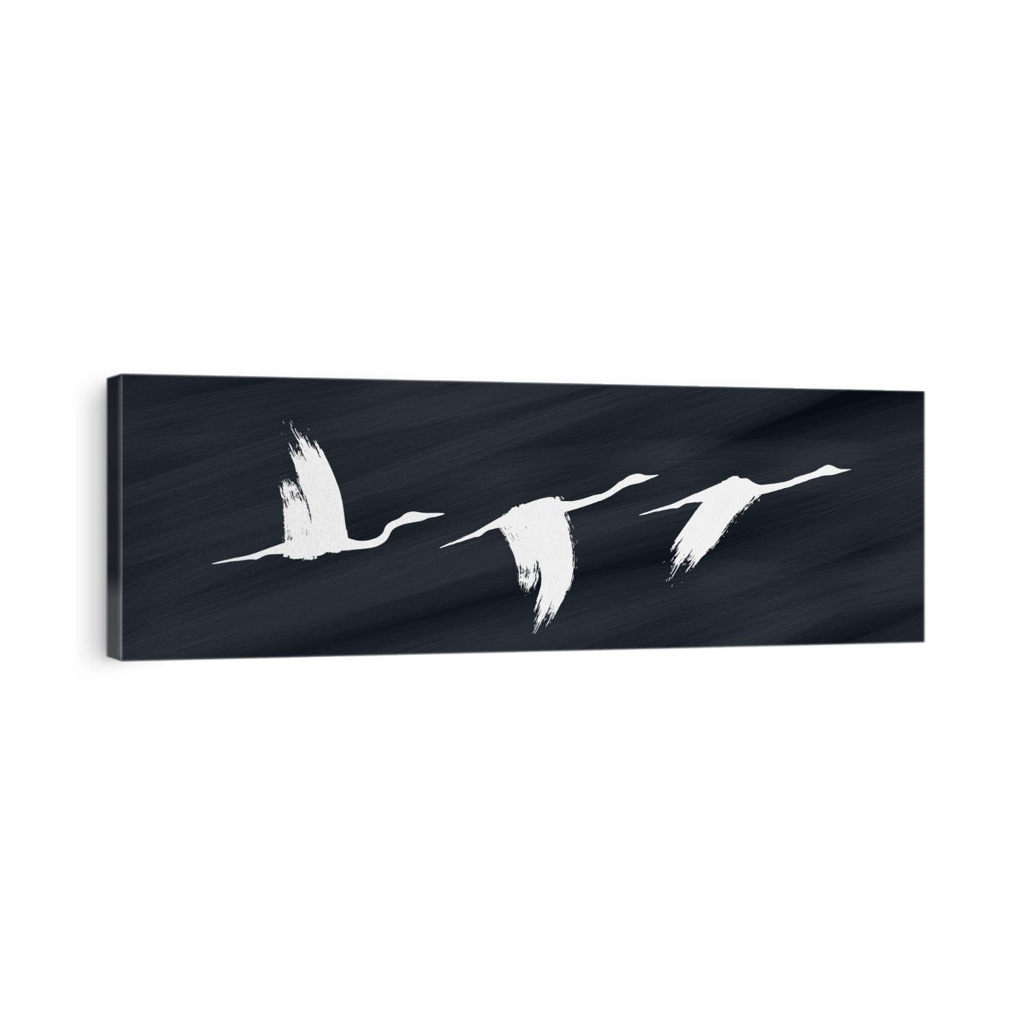 Nature wall art panel of birds flying in sky abstract background. Acrylic vivid modern home decorative digital oil painting poster for room or office interior, photo mural, tiles, frame and textile.