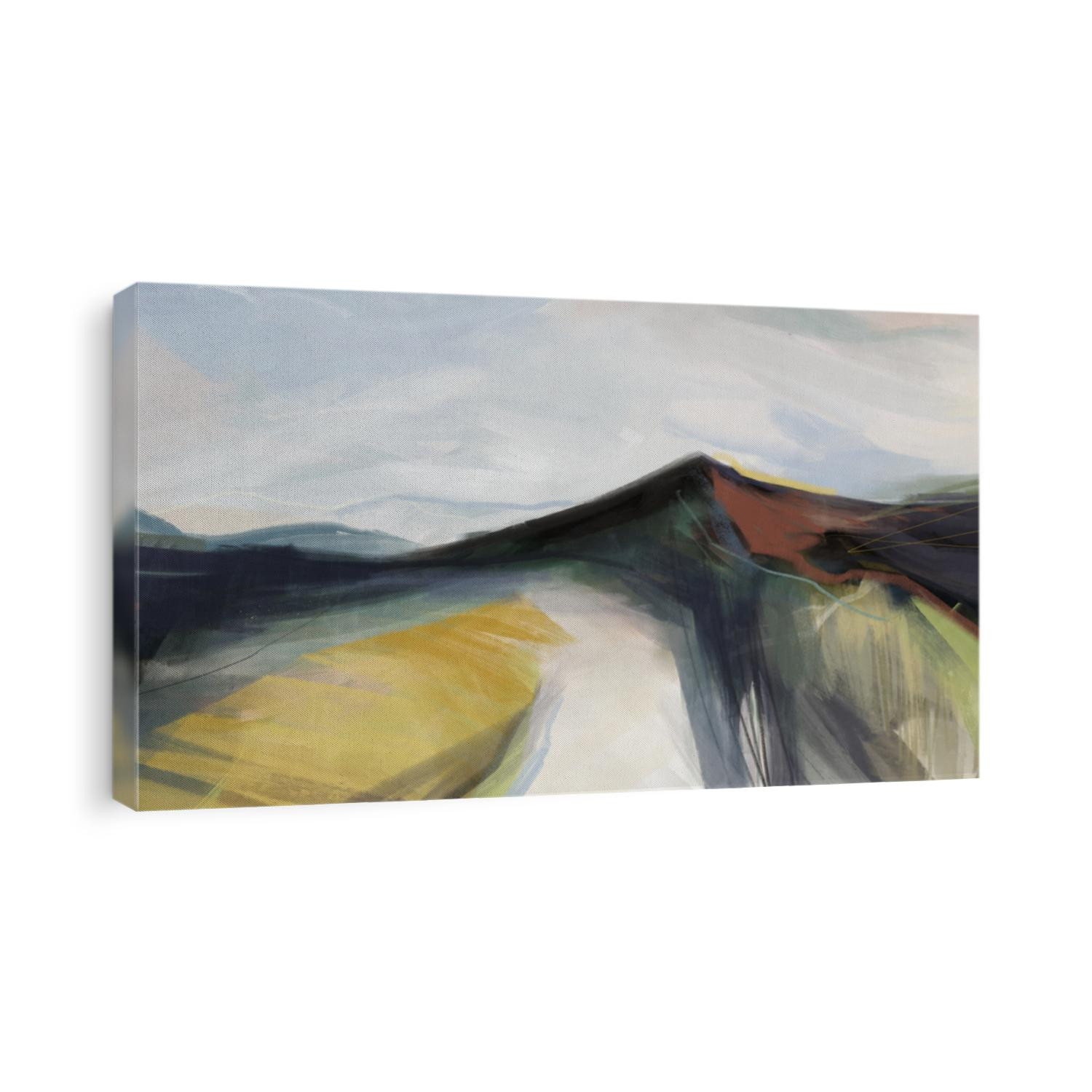 Abstract landscape. Expressive brush strokes. Versatile artistic backdrop for creative design projects: posters, banners, cards, websites, invitations, magazines, wallpapers. Modern art. Raster image.