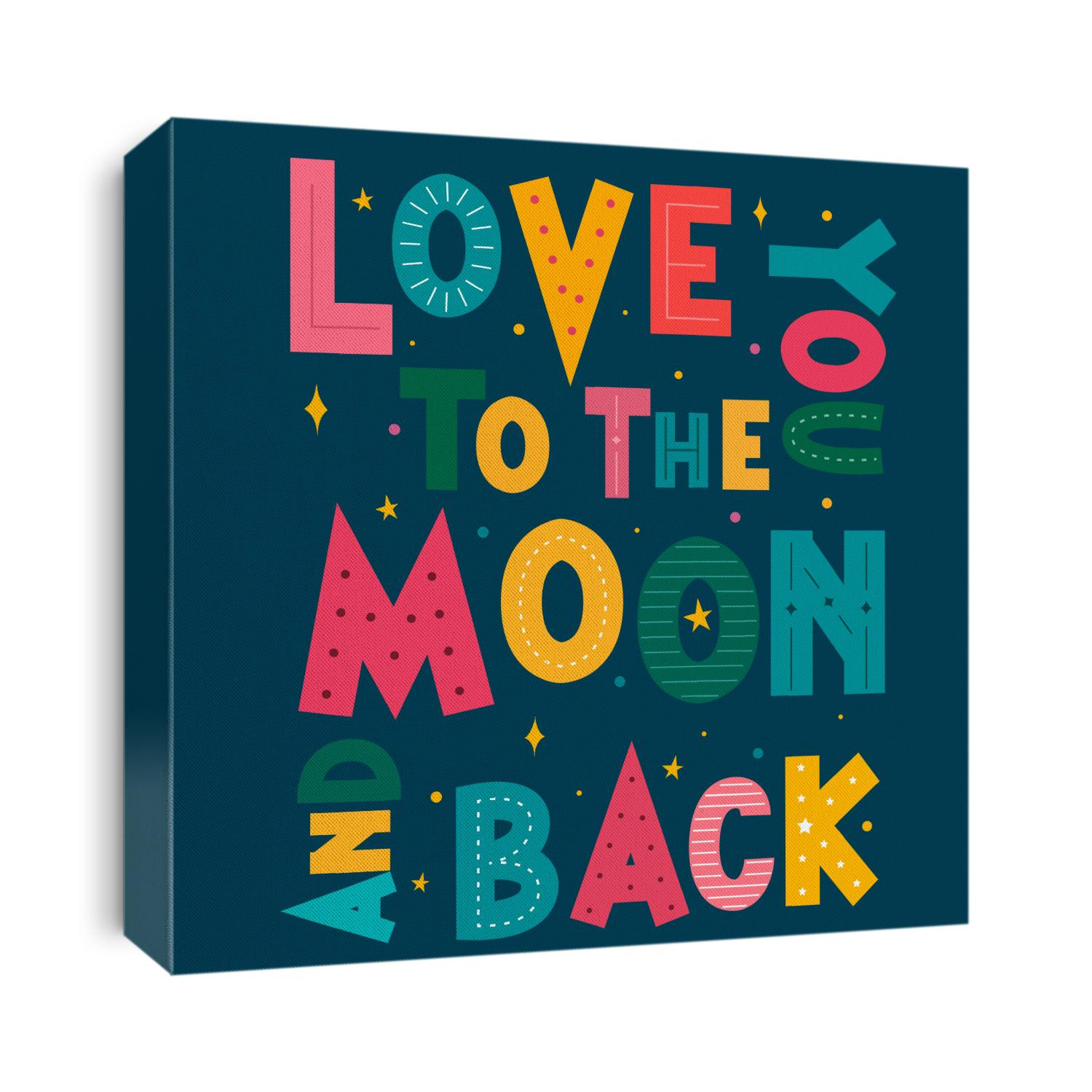 Love You To The Moon And Back - romantic lettering vector.