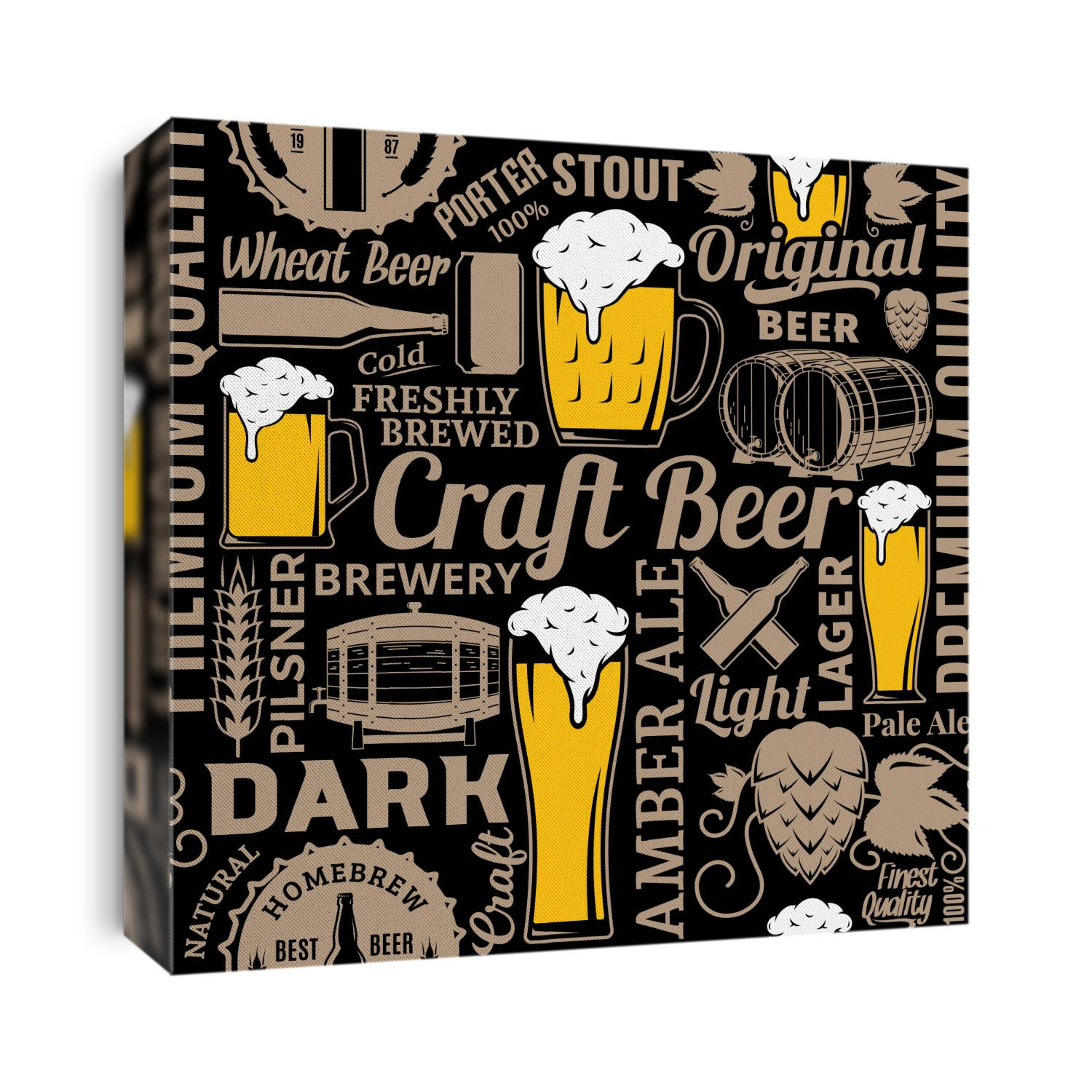 Typographic vector beer seamless pattern or background.