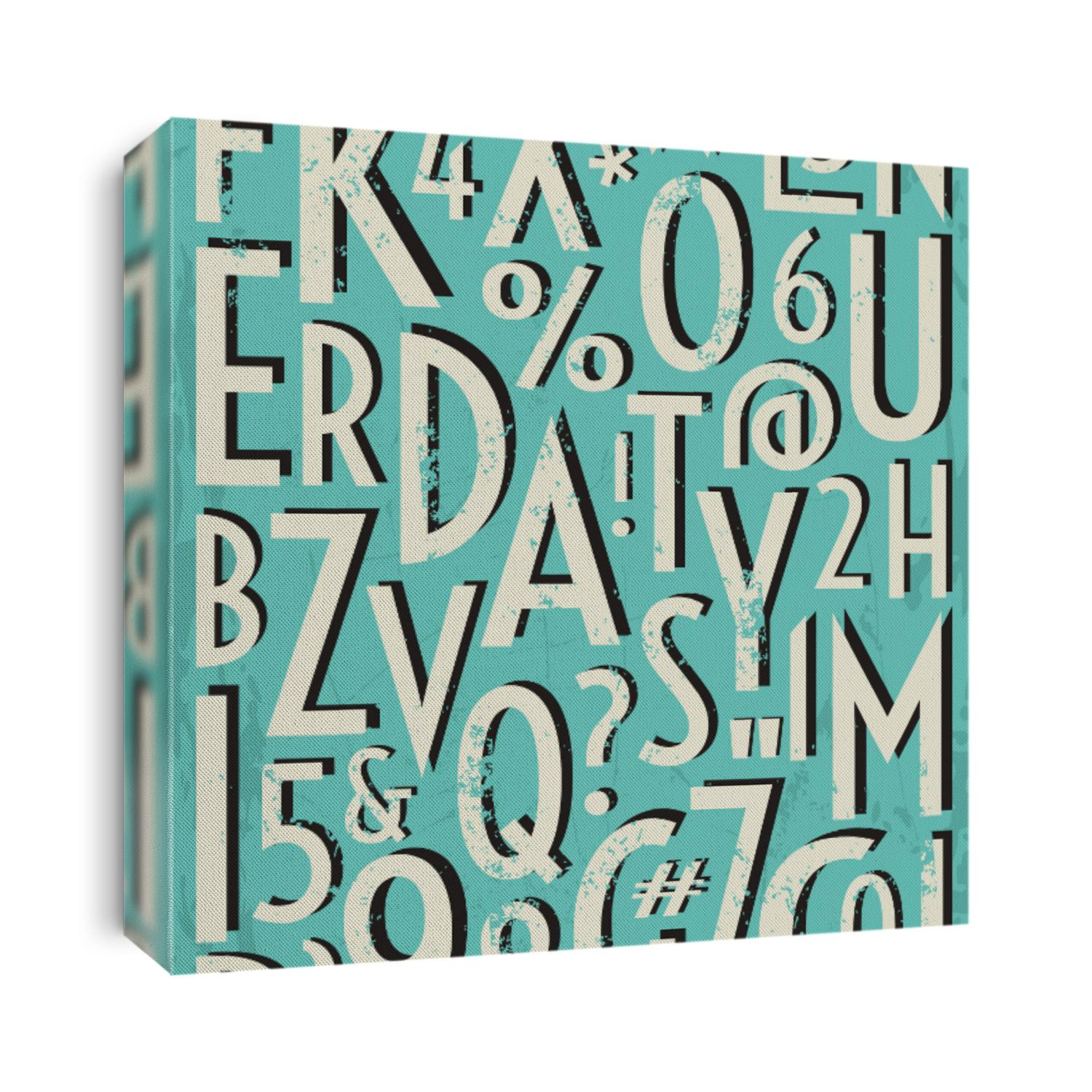 A set of letters and numbers in retro style.