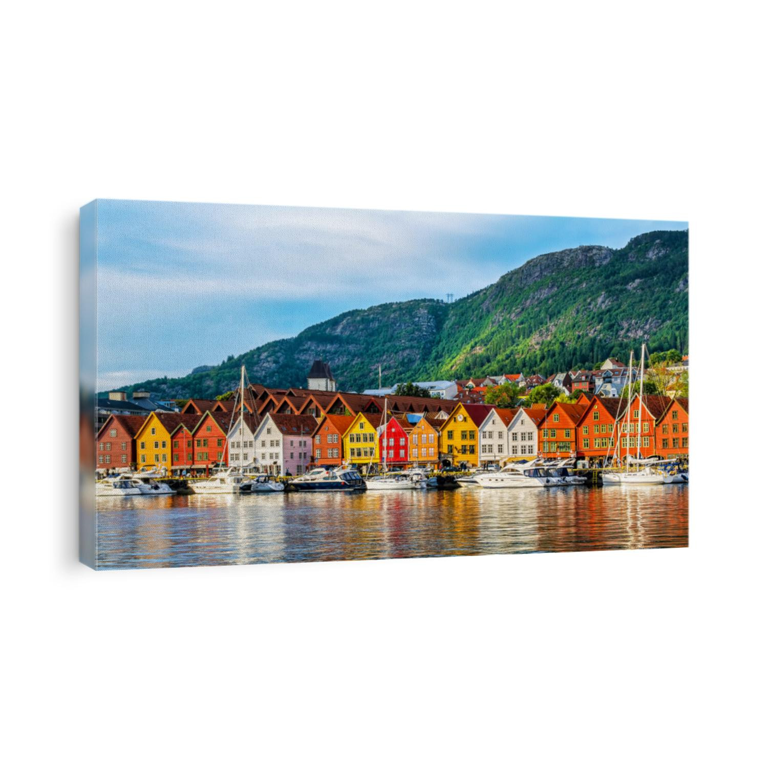 Bergen, Norway. View of historical buildings in Bryggen- Hanseatic wharf in Bergen, Norway. UNESCO World Heritage Site
