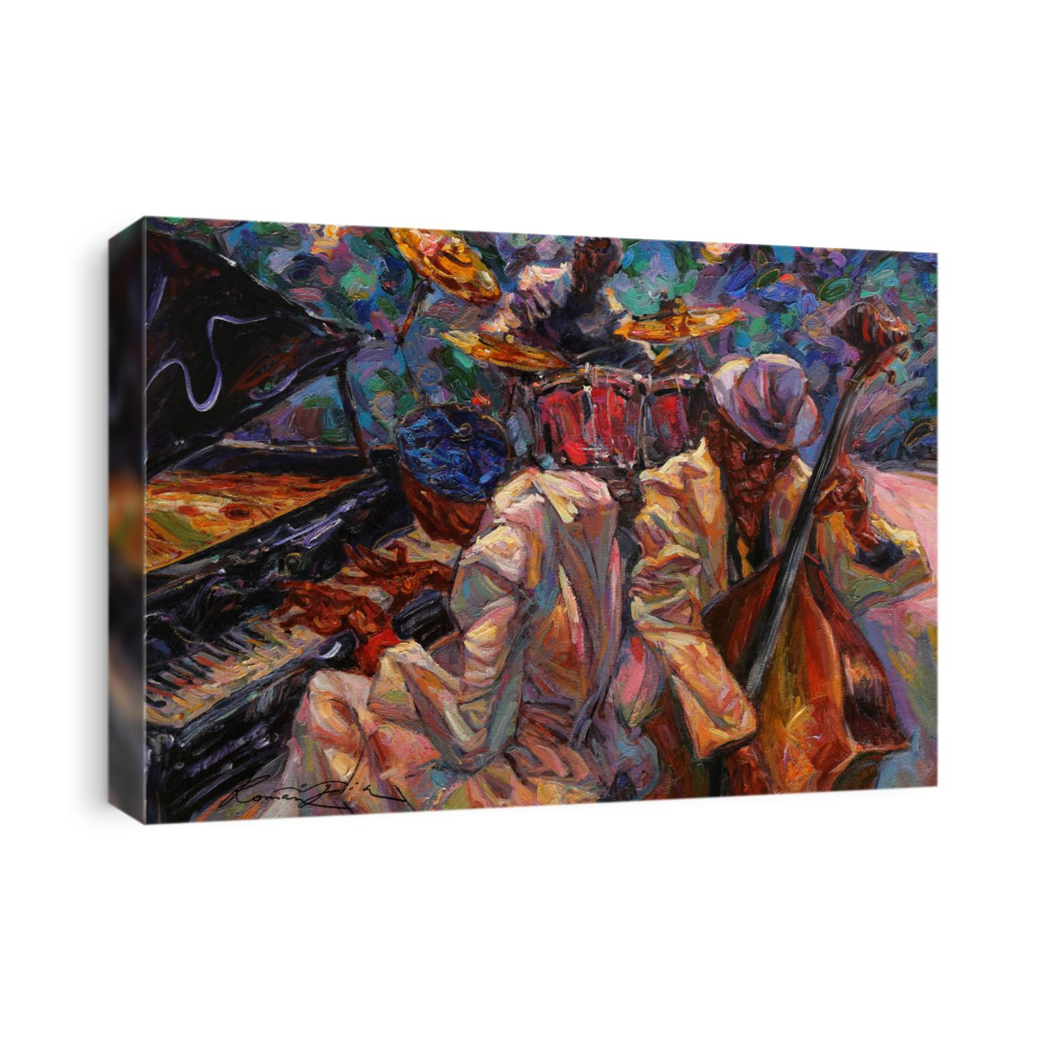  jazz singer, jazz club, jazz band,oil painting, artist Roman Nogin, series "Sounds of Jazz."looking for partnerships with artdillers - contact facebook