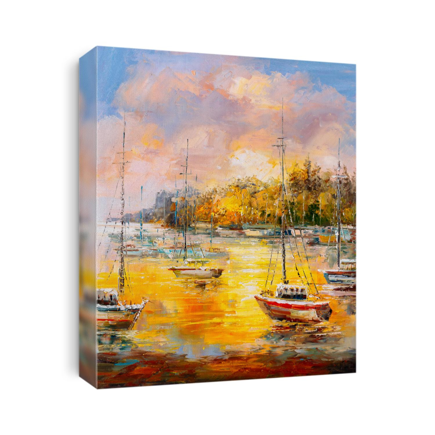 Oil Painting - Harbor View, Venice, Italy