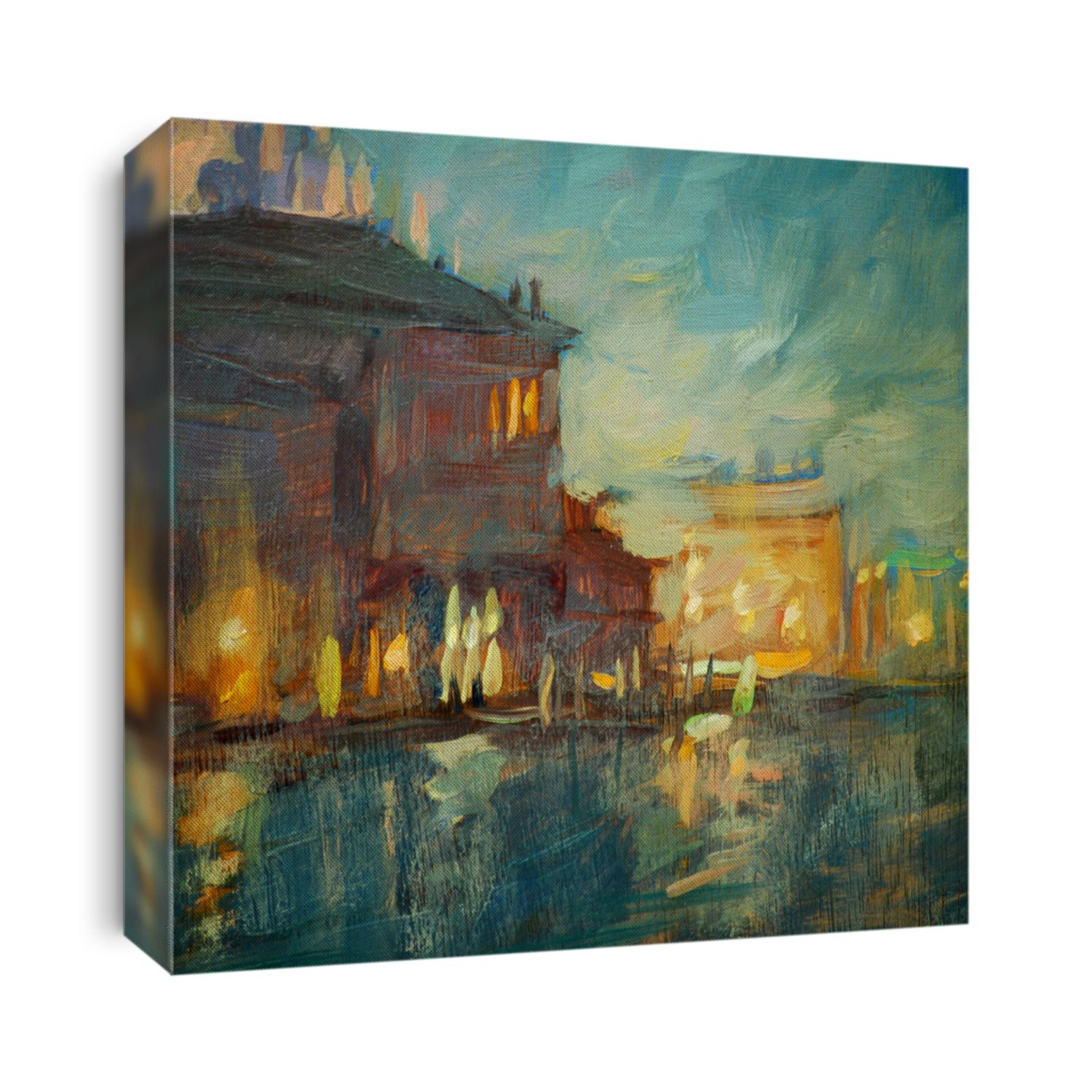 night landscape to Venice, painting by oil on a canvas