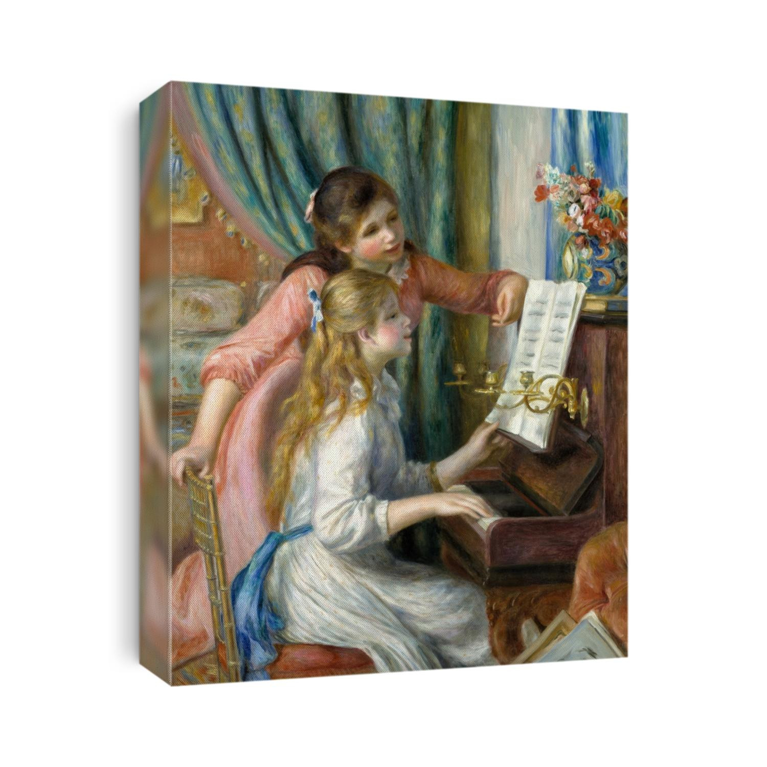 Two Young Girls at the Piano, by Auguste Renoir, 1892, French impressionist painting, oil on canvas. This was painted for the new Musee du Luxembourg, which collected the works of living artists