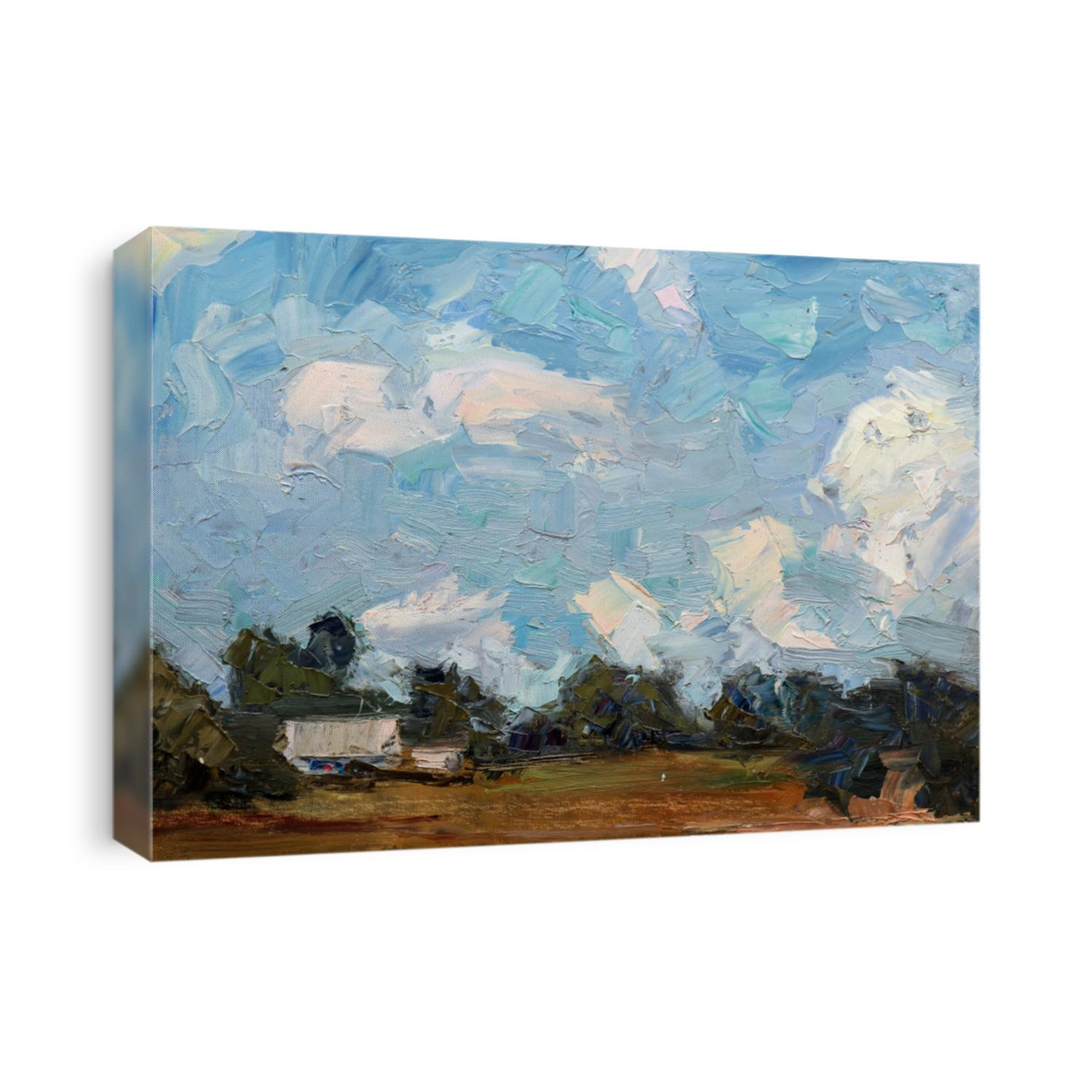 landscape, oil painting, hand made