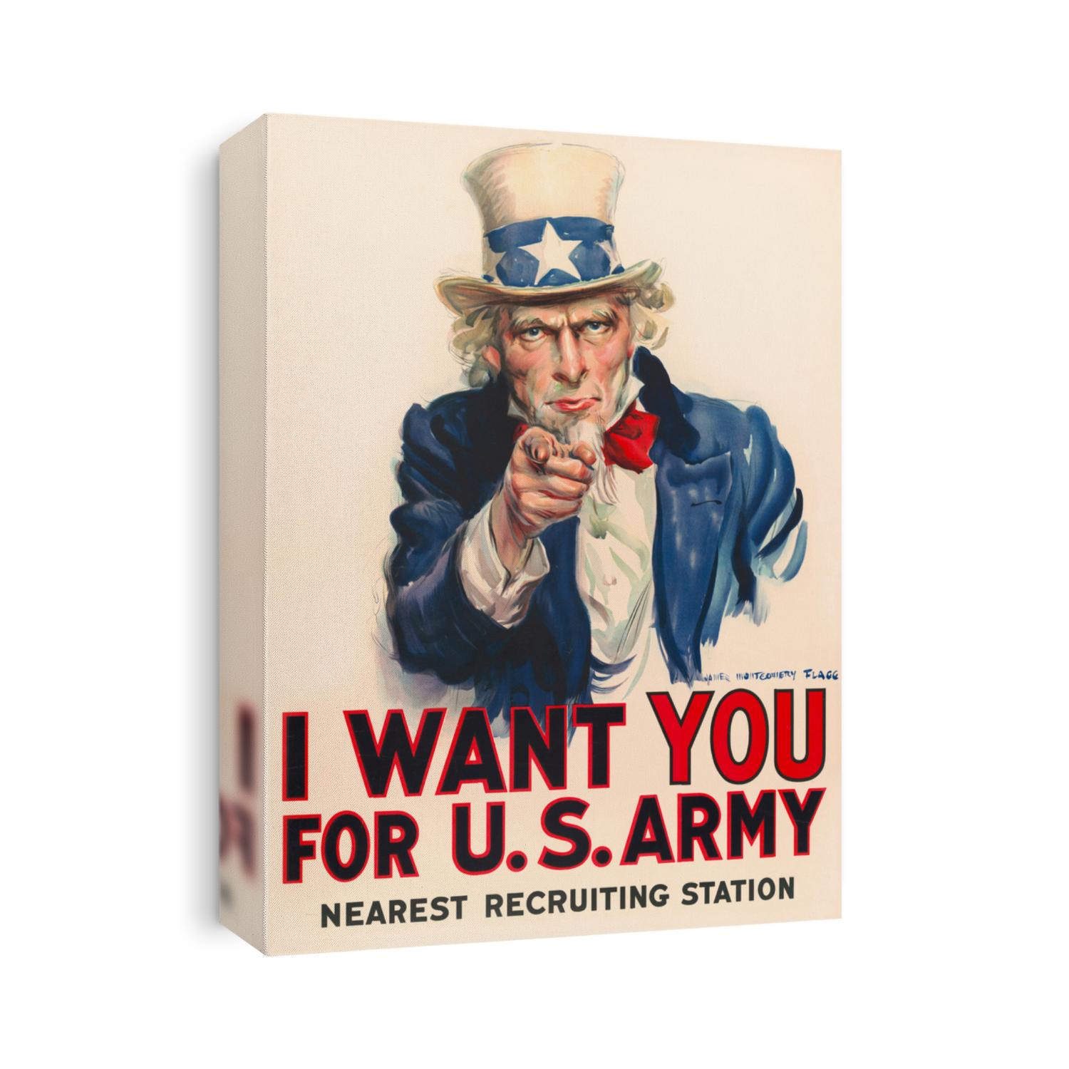 Uncle Sam, 'I Want You' Poster for recruiting people into US Army by James Montgomery Flagg in 1917