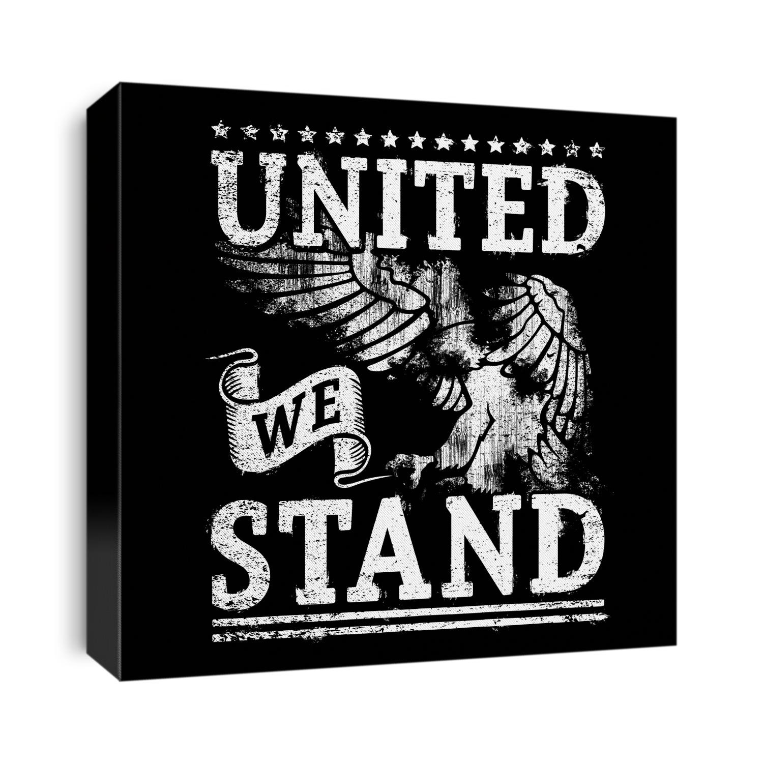Typography With Eagle Distressed Effect, Text United We Stand, American Best Quote